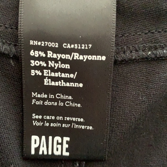 Paige Black Pants Size 30 Stretch Preowned - Picture 5 of 5